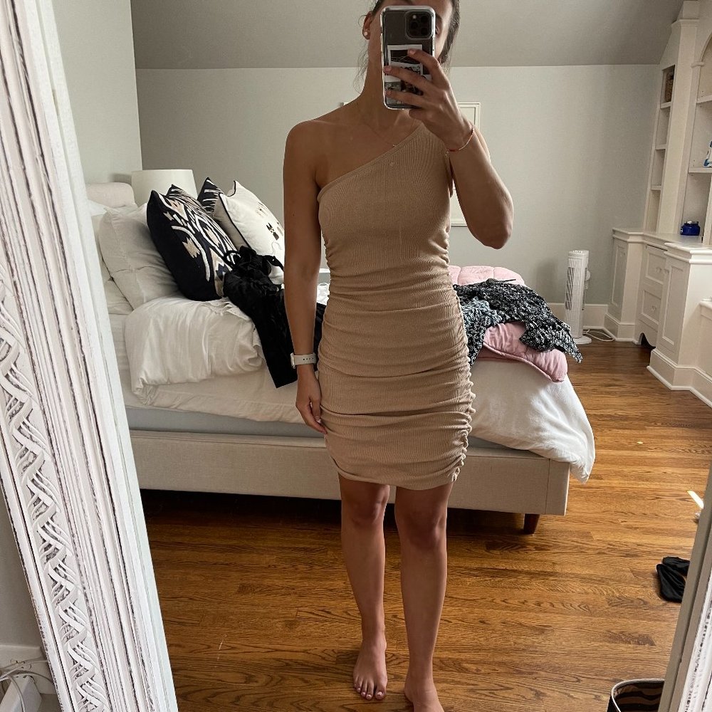 Rouched one shoulder dress